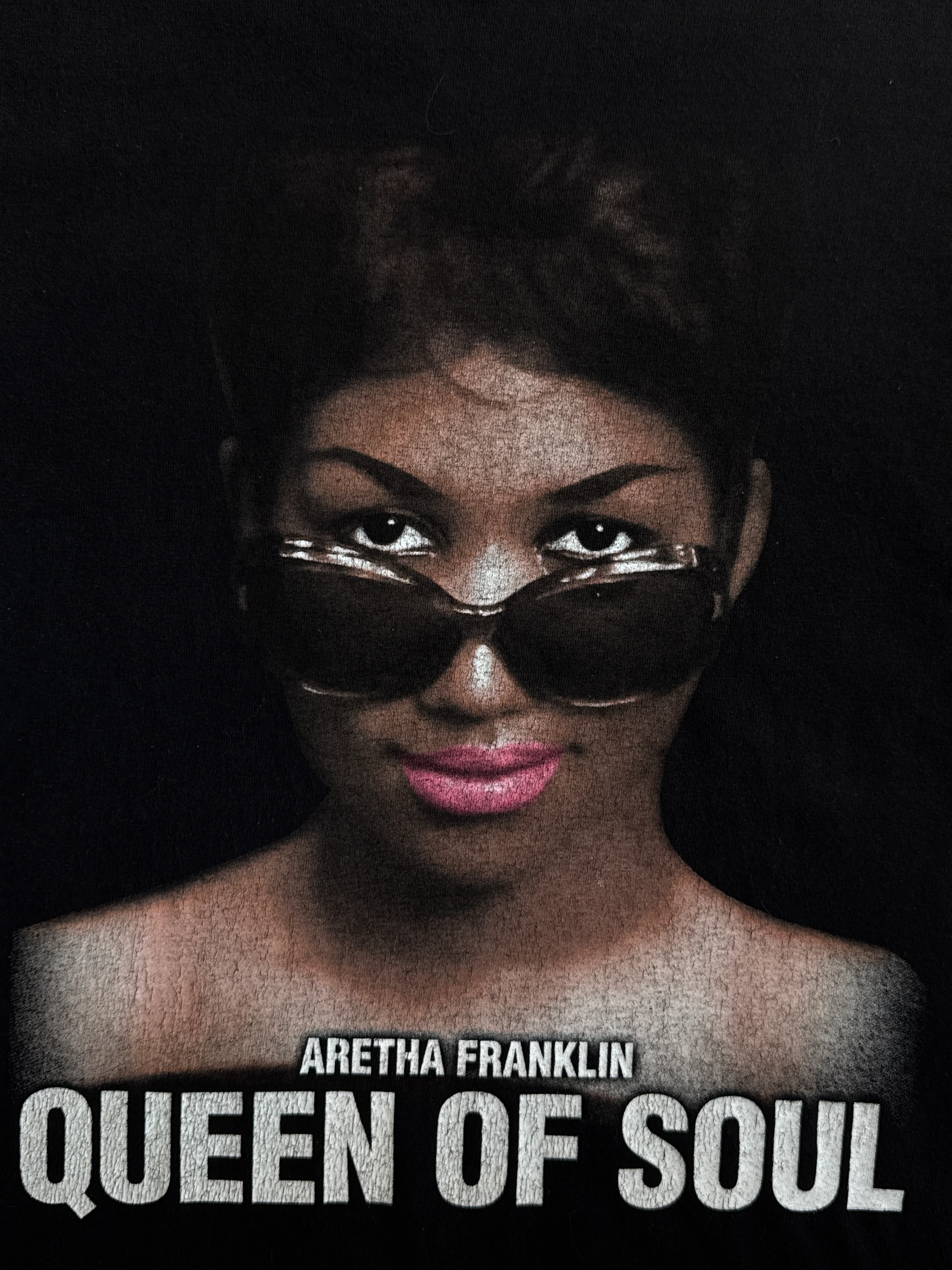 1990's Queen of Soul Aretha Franklin Respect Black Graphic Tee - Image 3