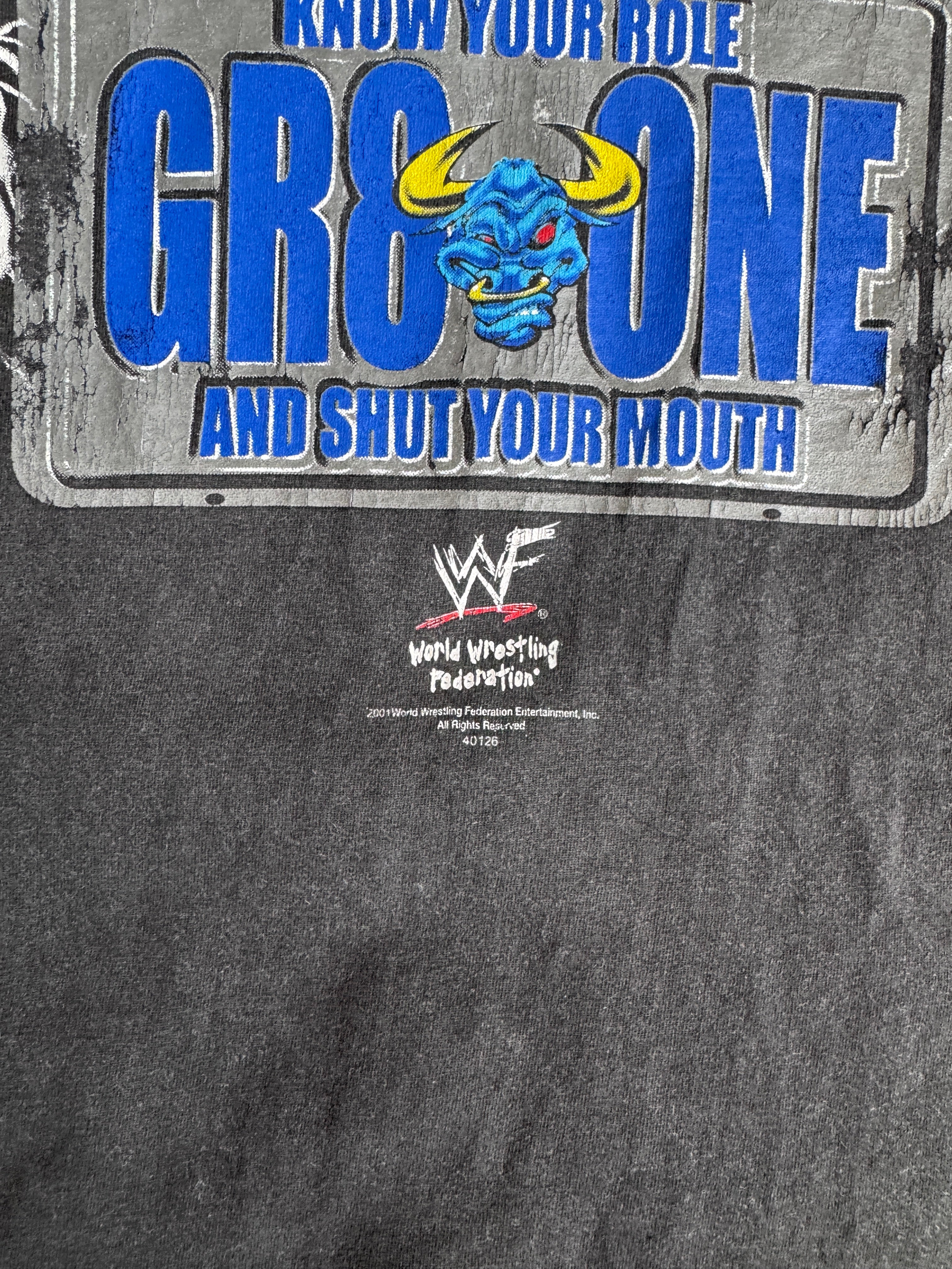 2001 "The Rock GR8 One" Washed Black Graphic Tee - Image 3