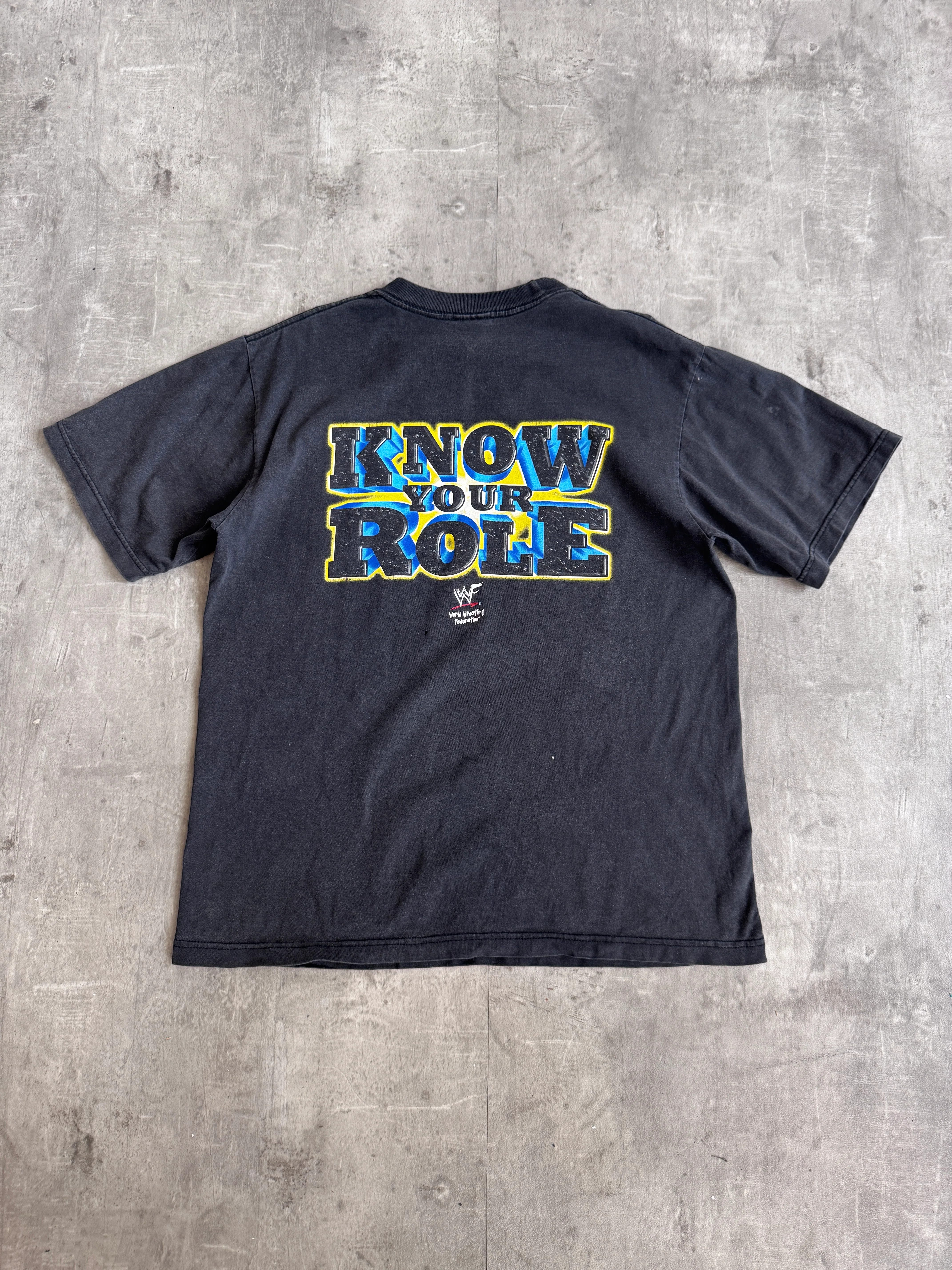 2001 "The Rock GR8 One" Washed Black Graphic Tee - Image 4