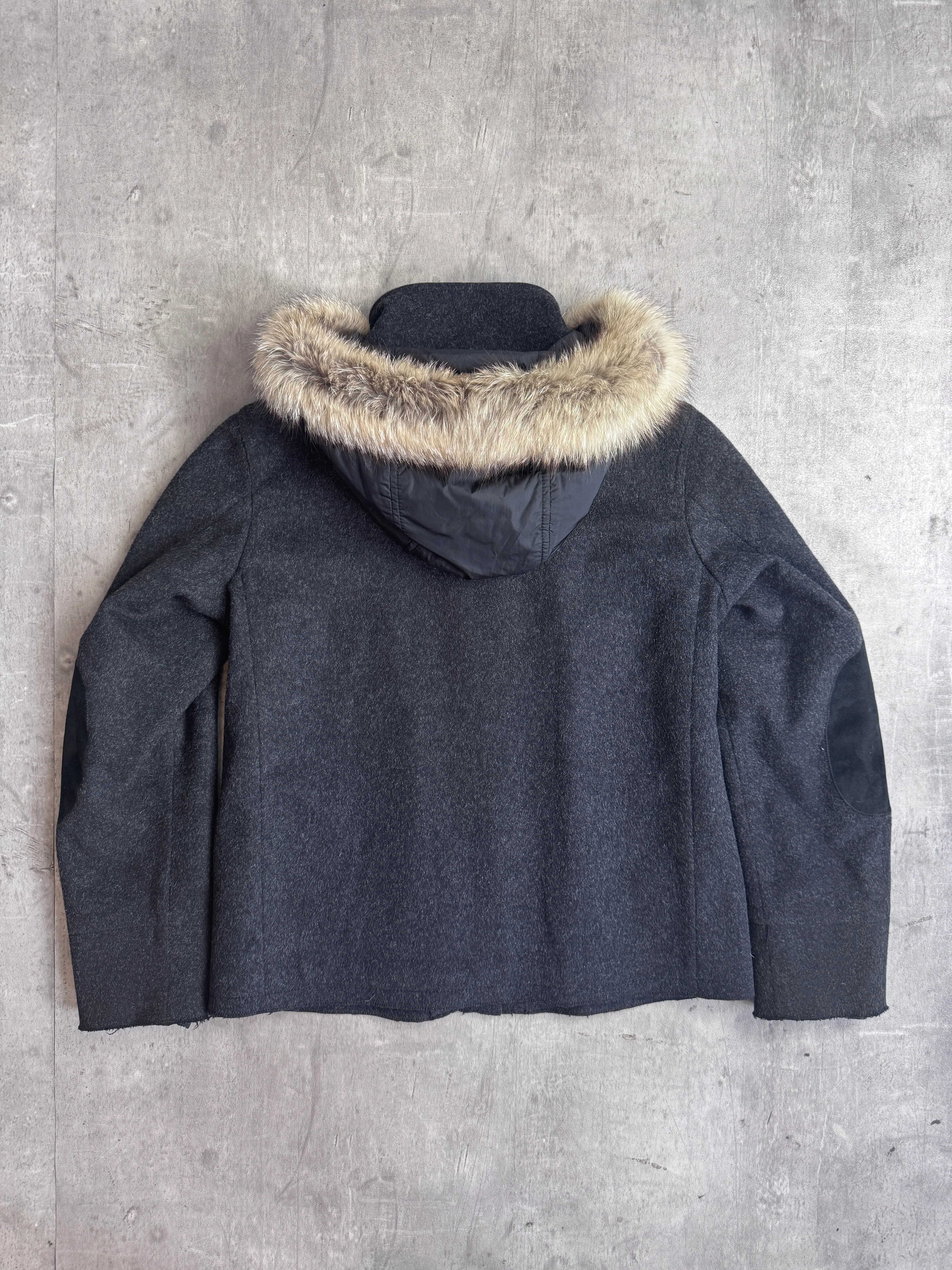 A/W 2006 Prada Grey Fox Fur Wool Modular Jacket - Image 5