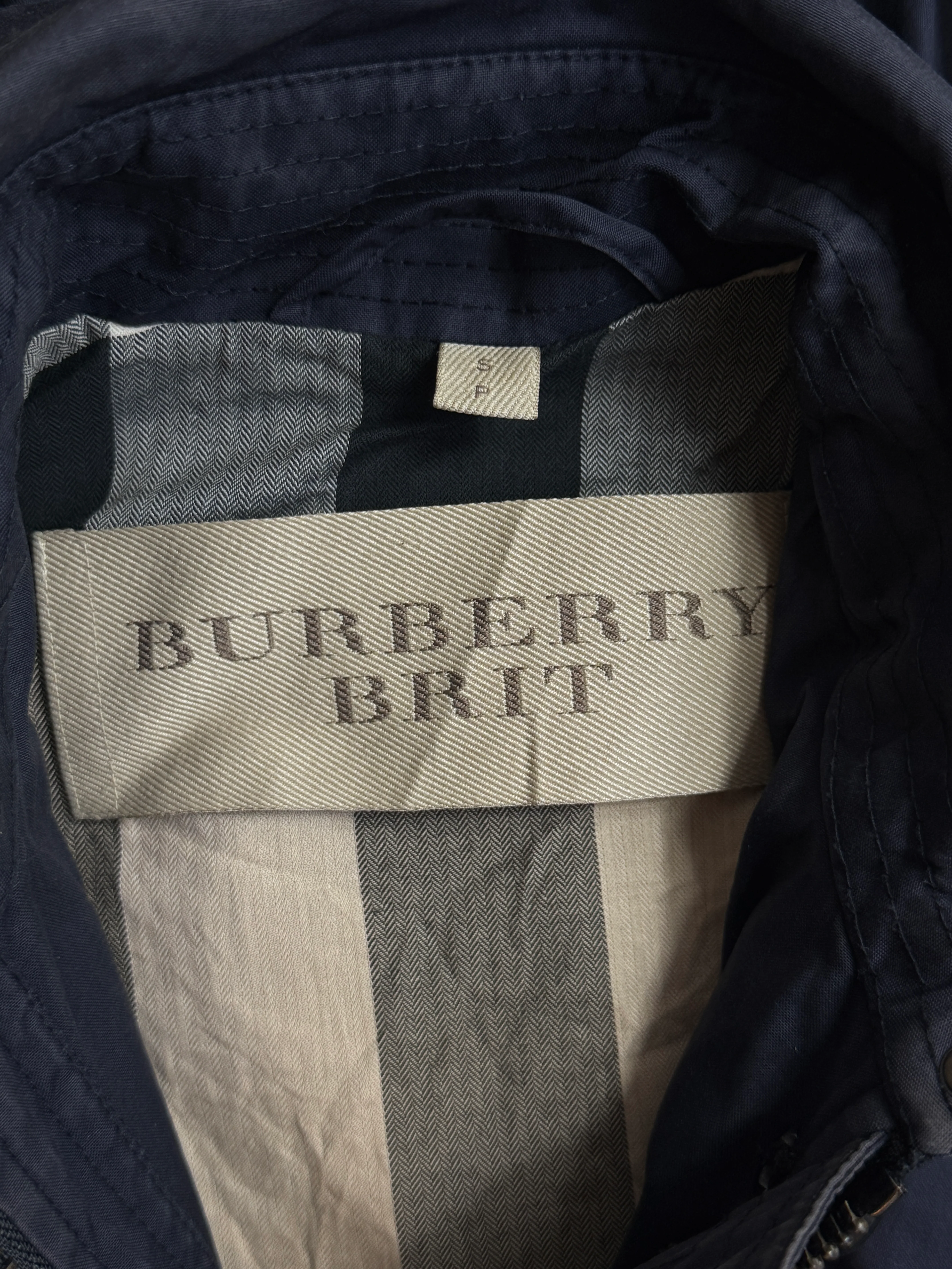Burberry Navy Hooded Cotton Twill Parka Jacket - Image 3