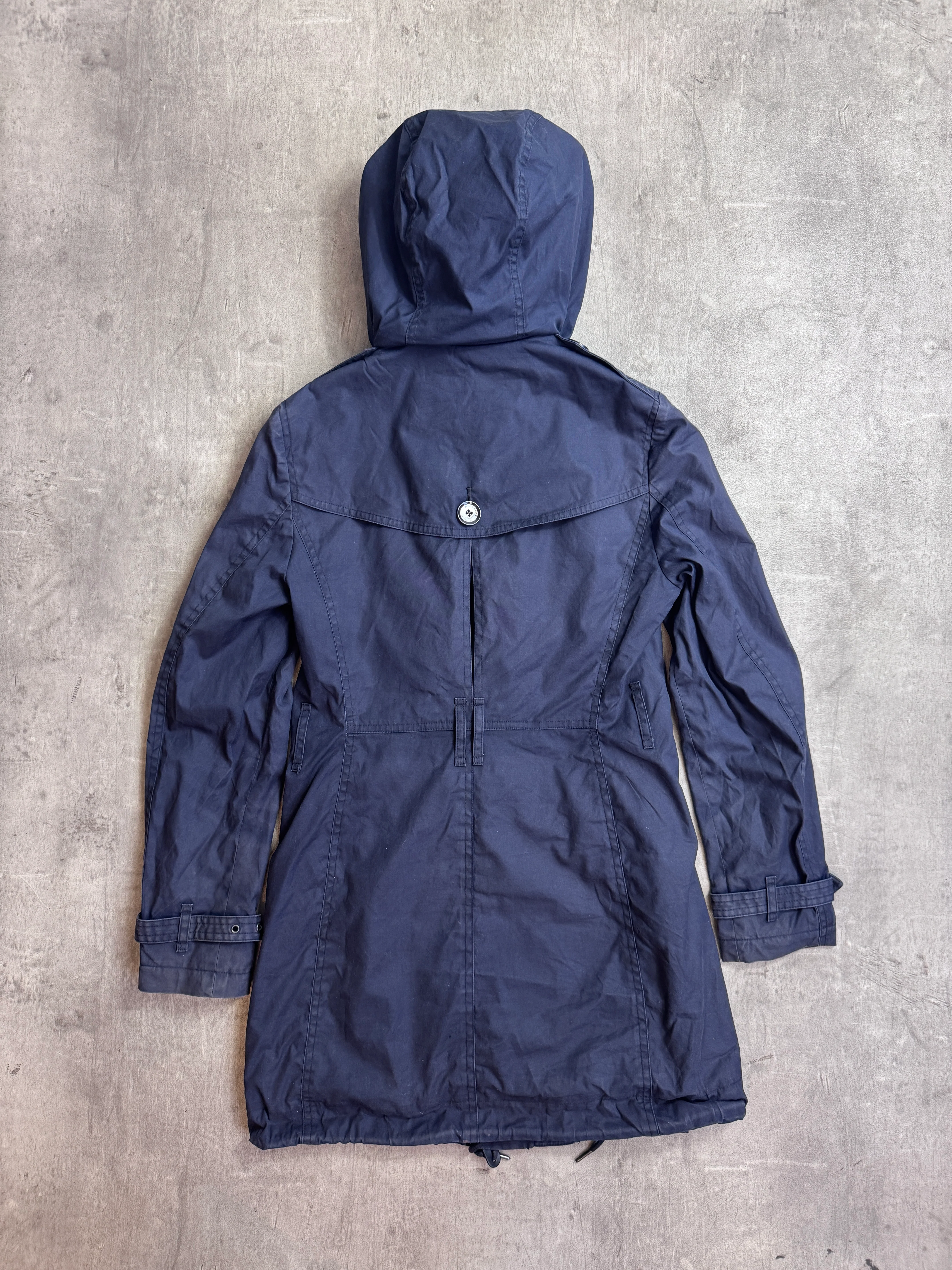 Burberry Navy Hooded Cotton Twill Parka Jacket - Image 6