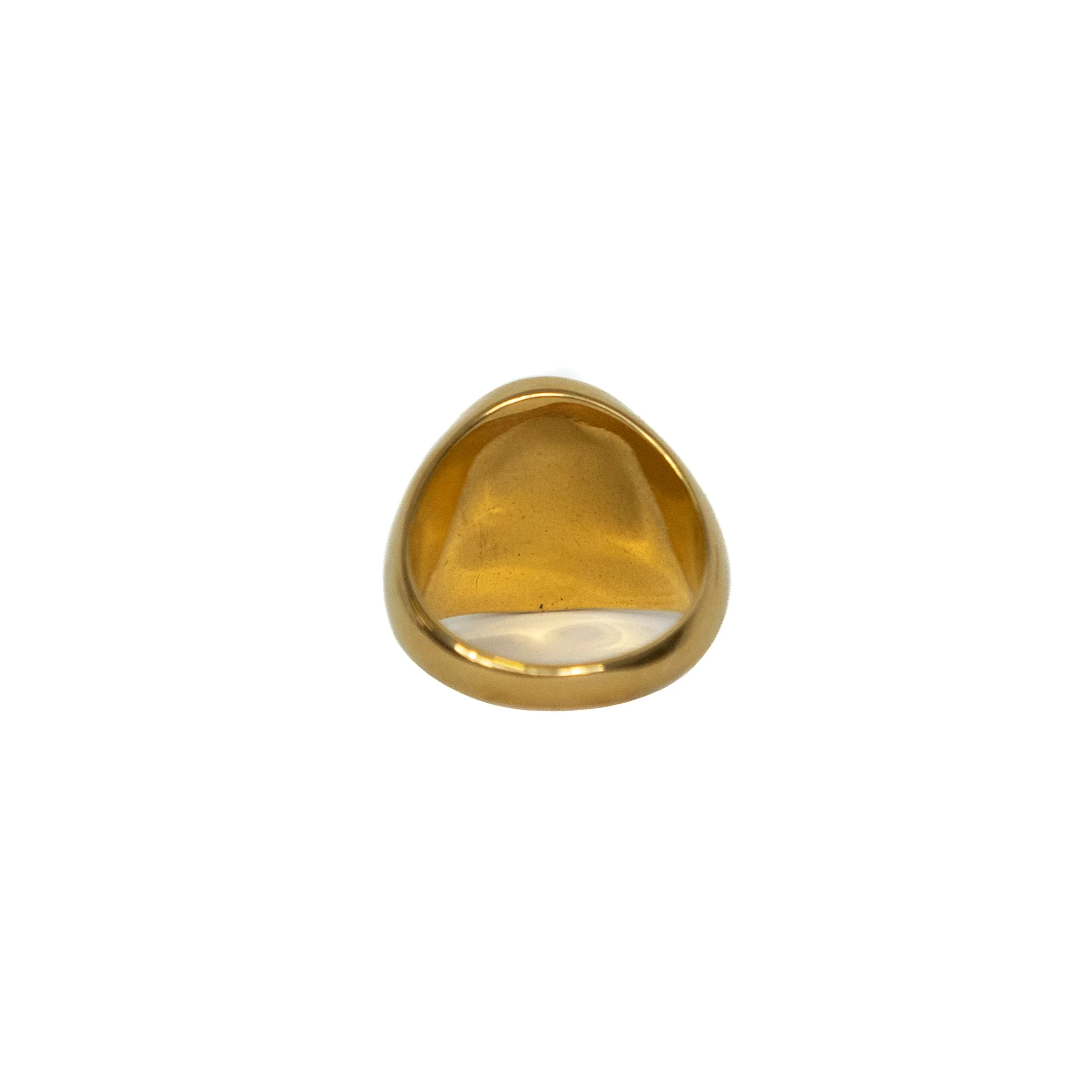 Gold Oval Signet Ring - Image 3