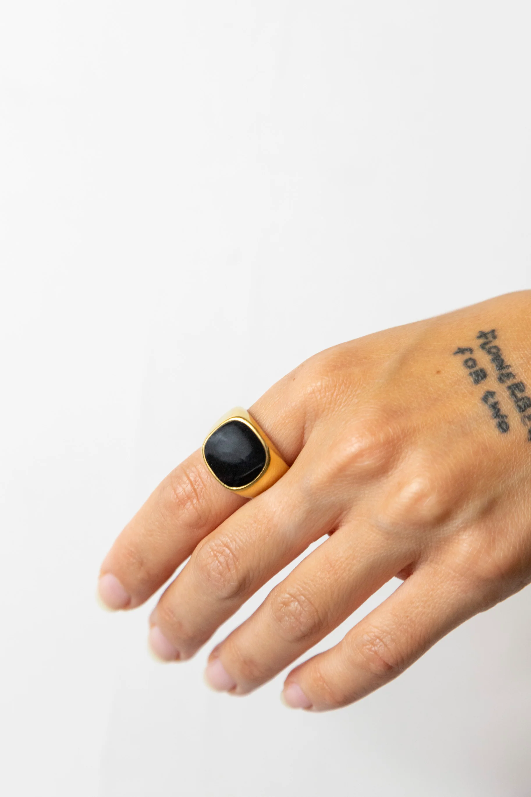 Gold Black Square Ring - Image 4