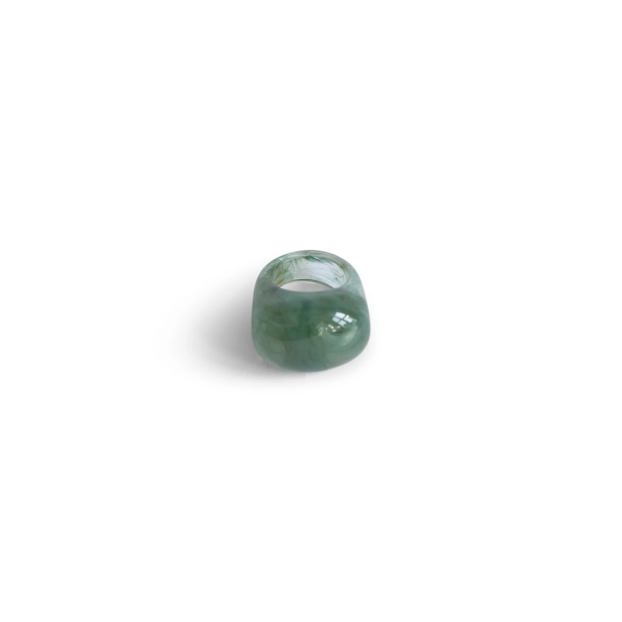 Marbeled Green Resin Ring - Image 4